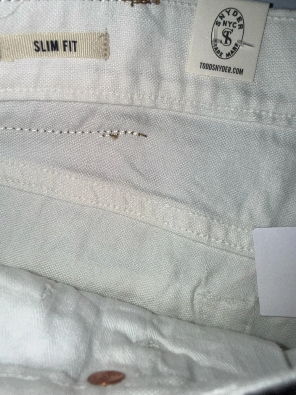 Todd Snyder Slim Fit White Cotton Linen Jeans Men’s 32x34 NWT  men’s white pants